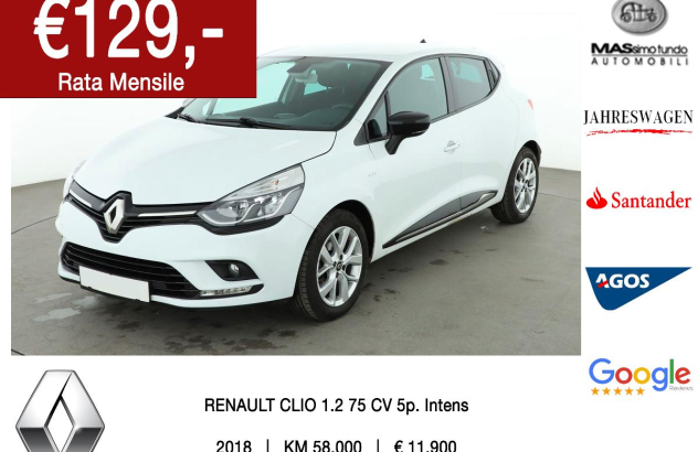 RENAULT Clio 1.2 75 CV 5p. Intens Benzina 2018