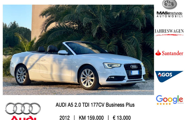 AUDI A5 Cabrio 2.0 TDI 177CV Advanced Diesel 2012
