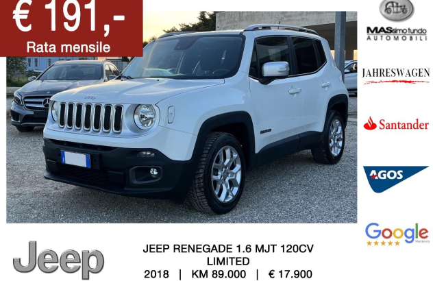JEEP Renegade 1.6 Mjt 120CV Limited Diesel 2018