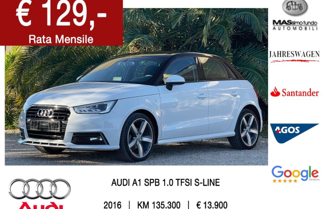AUDI A1 SPB 1.0 TFSI ultra Admired Benzina 2016
