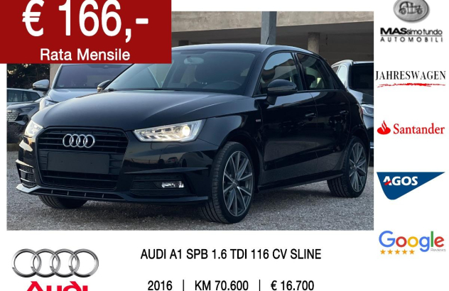AUDI A1 Sportback 1.6 TDI 116 CV Sport Diesel 2016