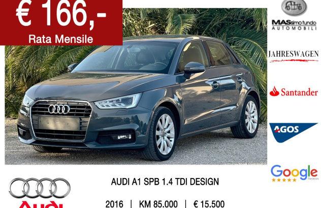 AUDI A1 SPB 1.4 TDI Design Diesel 2016