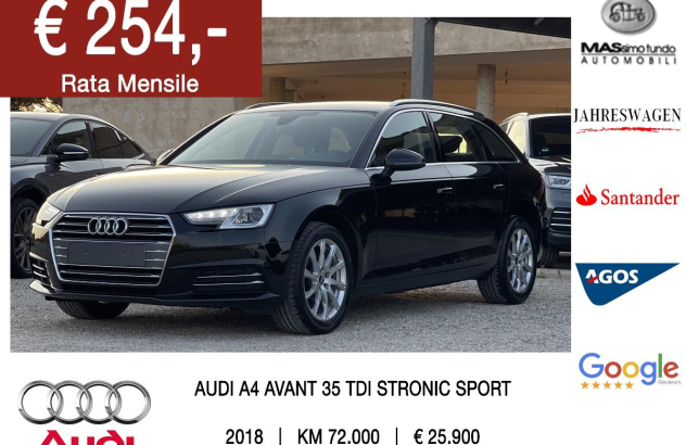 AUDI A4 Avant 35 TDI S tronic Sport Diesel 2018