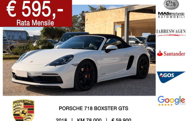 PORSCHE 718 Boxster GTS Benzina 2018