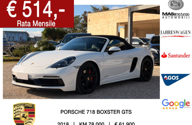 PORSCHE 718 Boxster GTS Benzina 2018