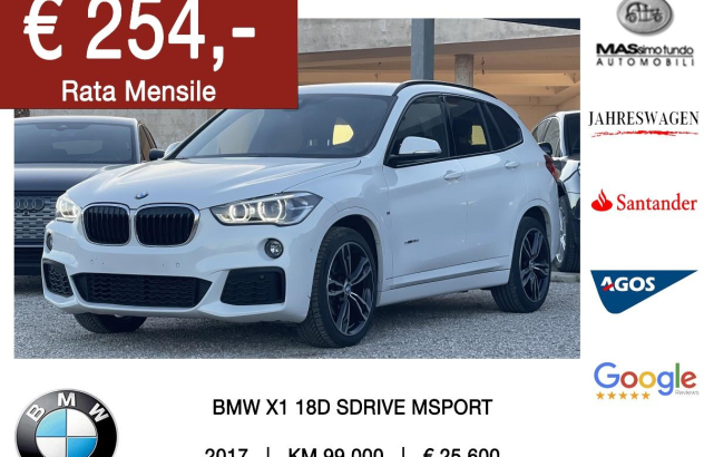 BMW X1 sDrive18d Msport Diesel 2017