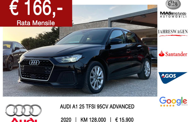 AUDI A1 SPB 25 TFSI Advanced Benzina 2019