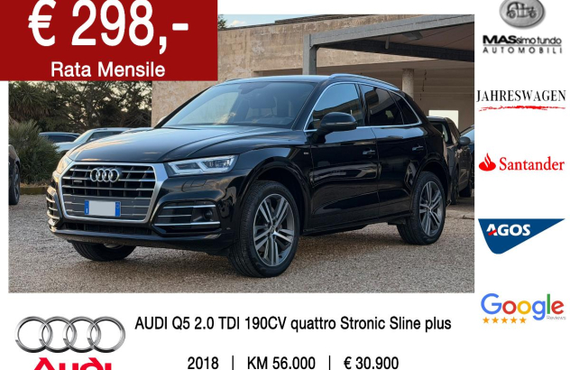 AUDI Q5 Q5 2.0 TDI 190CV qu. S tr. S line plus Diesel 2018