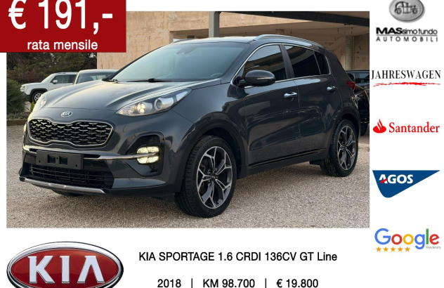 KIA Sportage 1.6 CRDI 136 CV 2WD GT Line Diesel 2018