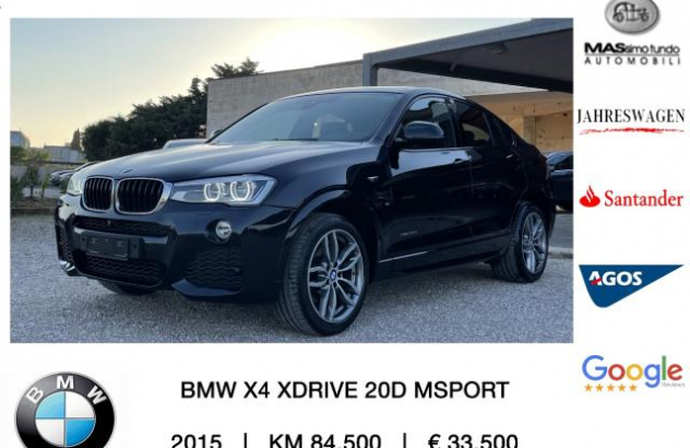 BMW X4 xDrive20d Msport Diesel 2015